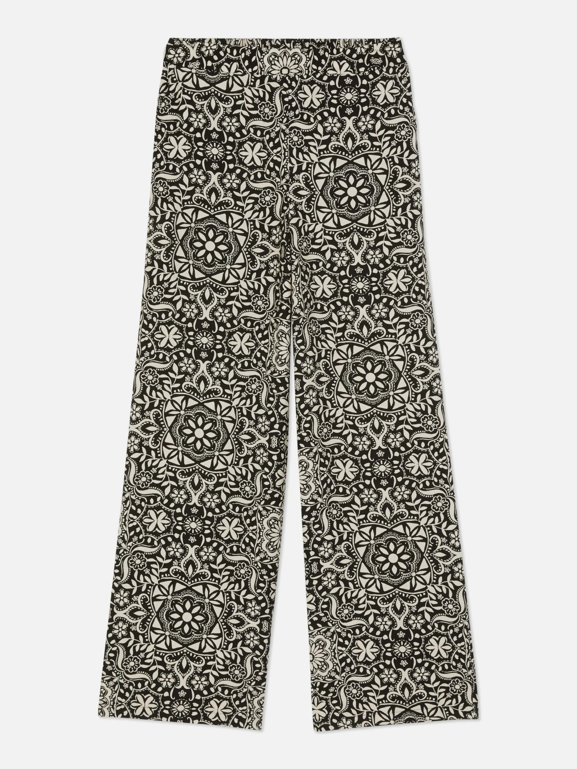Geometric Print Wide Leg Pants|Primark Best