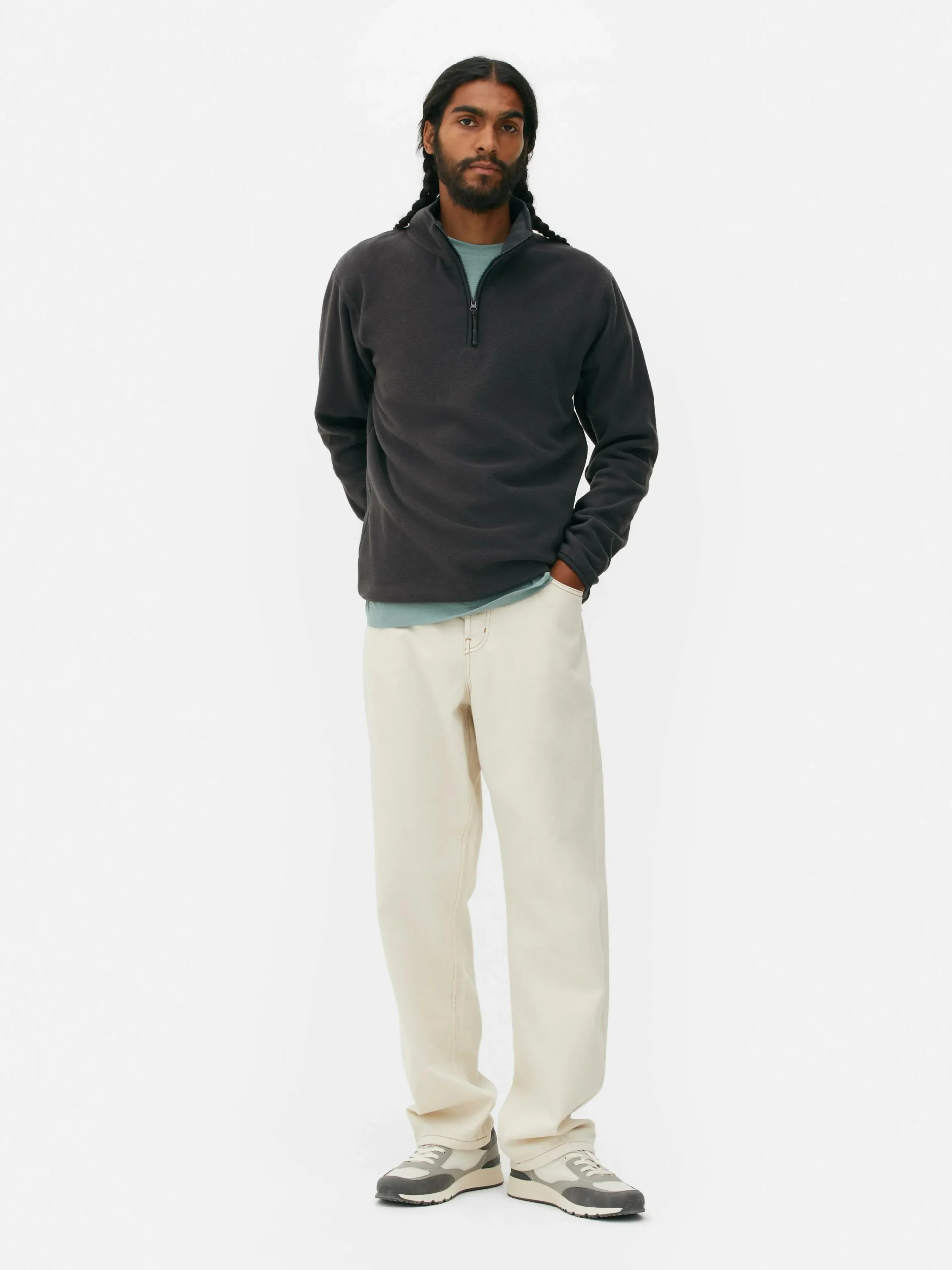 Half Zip Fleece Pullover|Primark Clearance