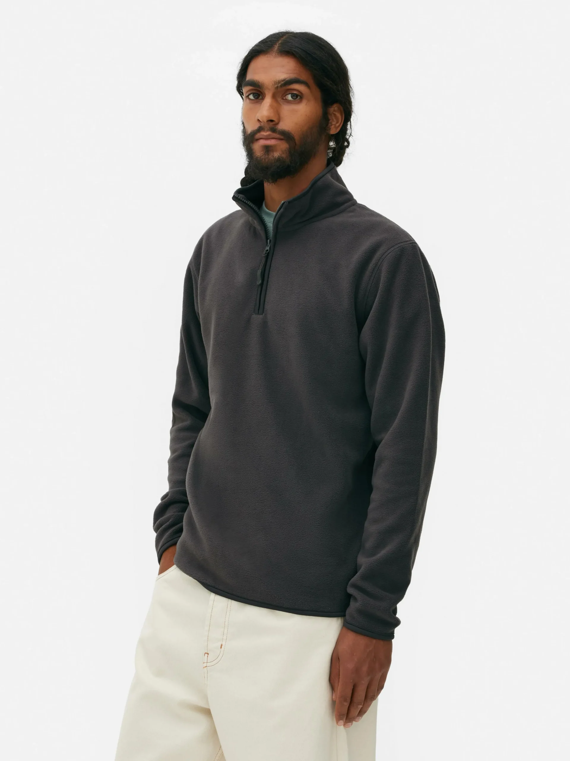 Half Zip Fleece Pullover|Primark Clearance