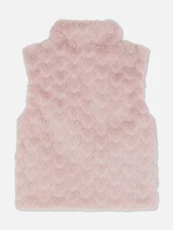 Heart Texture Faux Fur Vest|Primark Hot