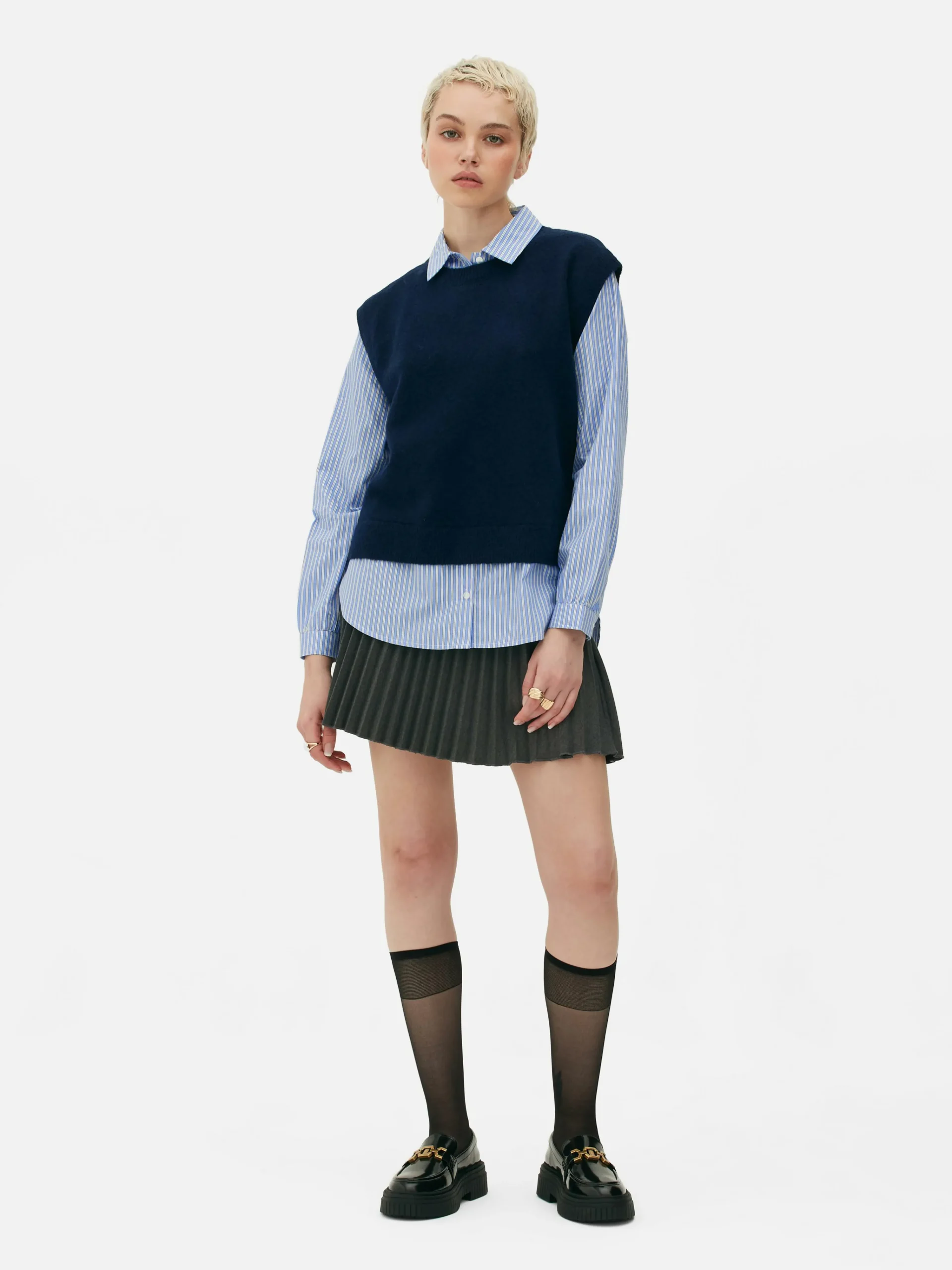 2-in-1 Layered Shirt Vest|Primark Clearance
