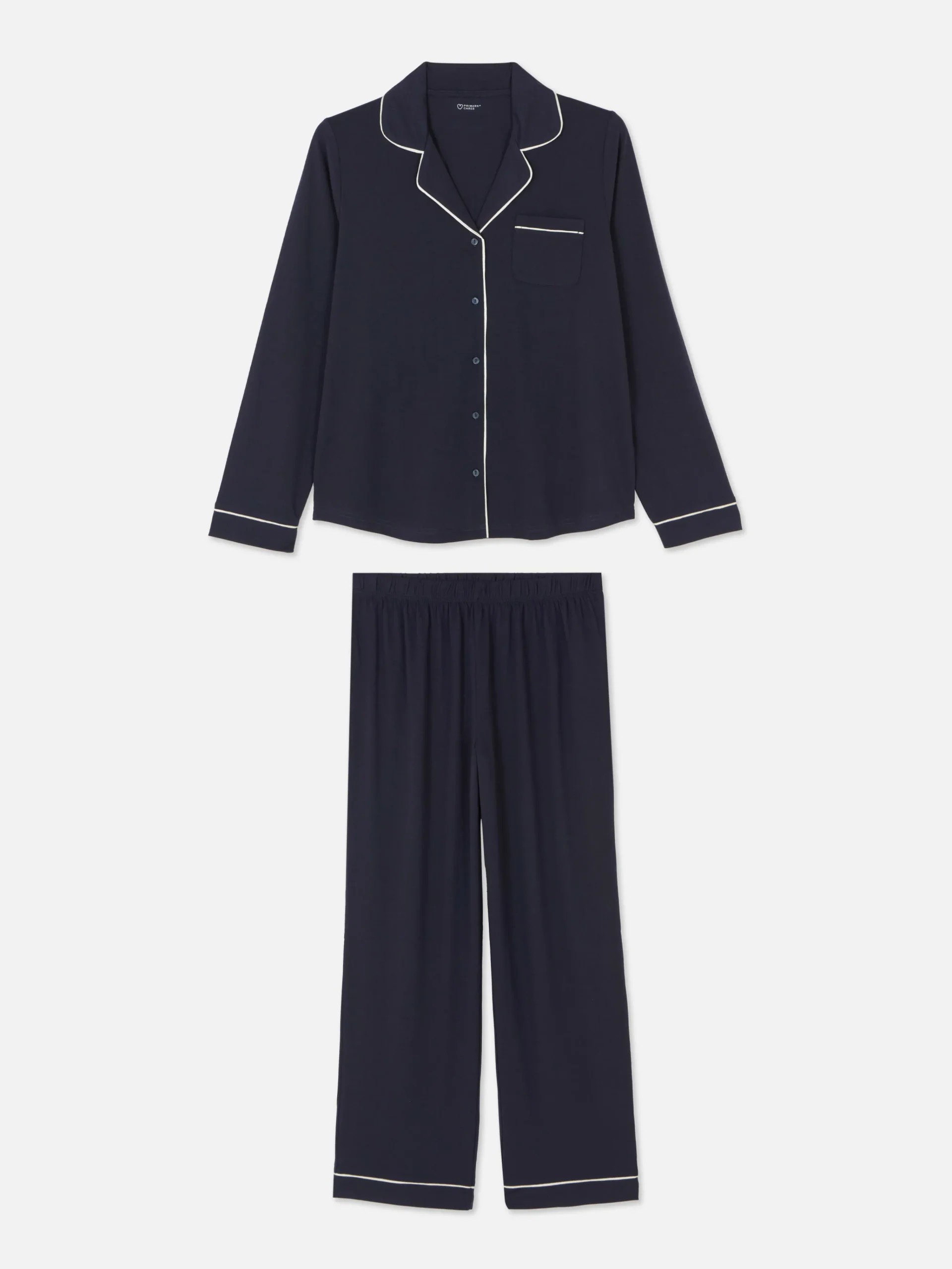 Jersey Knit Long Sleeve Boyfriend Pajama Set|Primark Discount