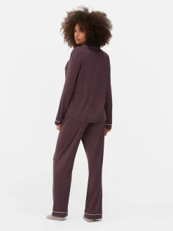 Jersey Long Sleeve Boyfriend Pajamas|Primark Outlet