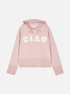 Knitted Pullover Slogan Hoodie|Primark Online