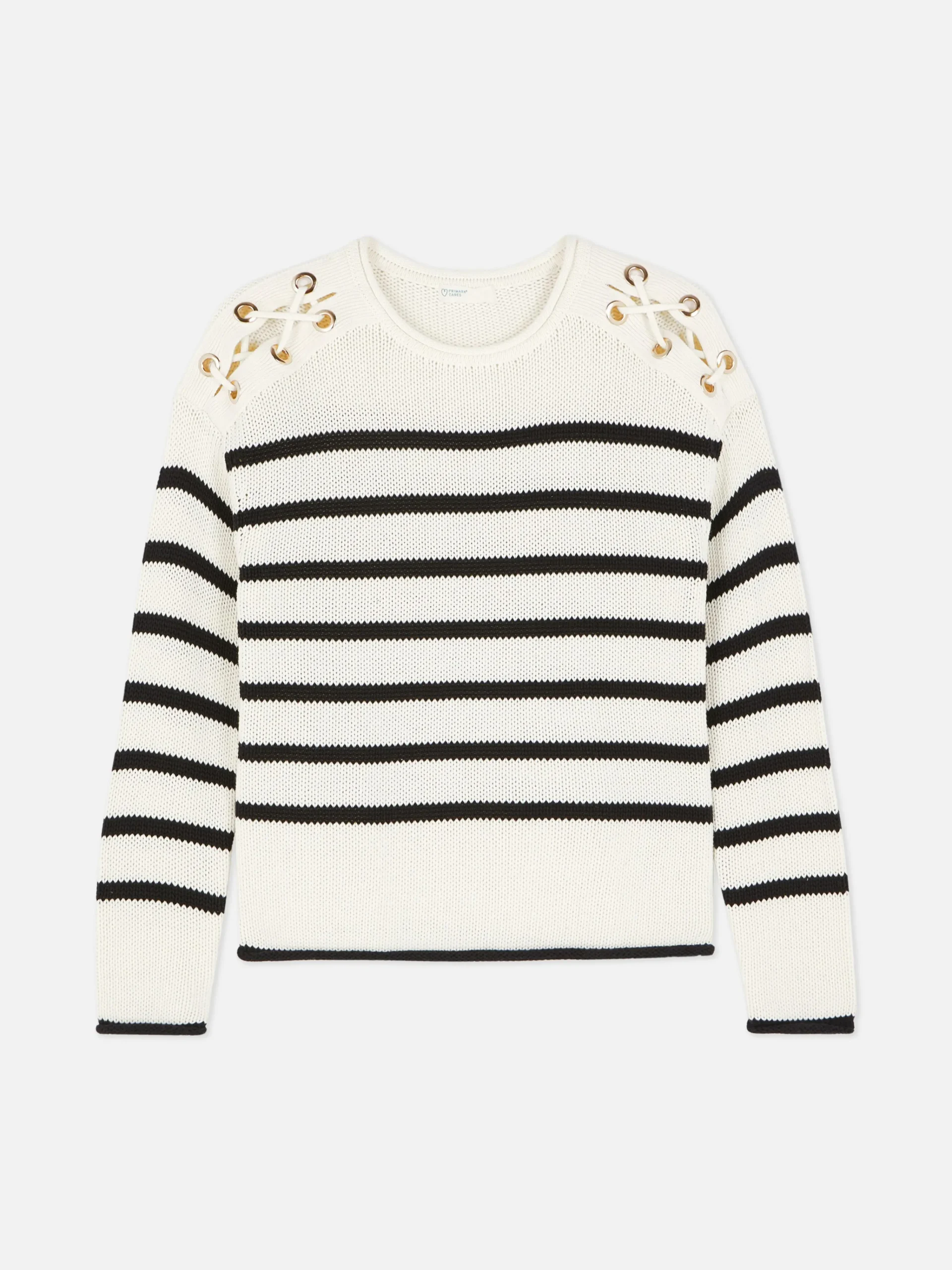 Laced Shoulder Striped Sweater|Primark Hot