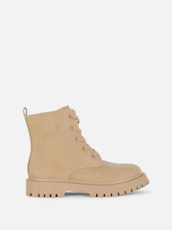 Lace-Up Faux Suede Boots|Primark Discount