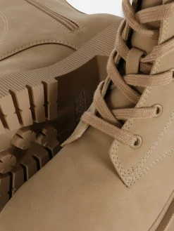 Lace-Up Faux Suede Boots|Primark Discount