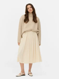 Ladder Stripe Buttoned Midi Skirt|Primark Sale