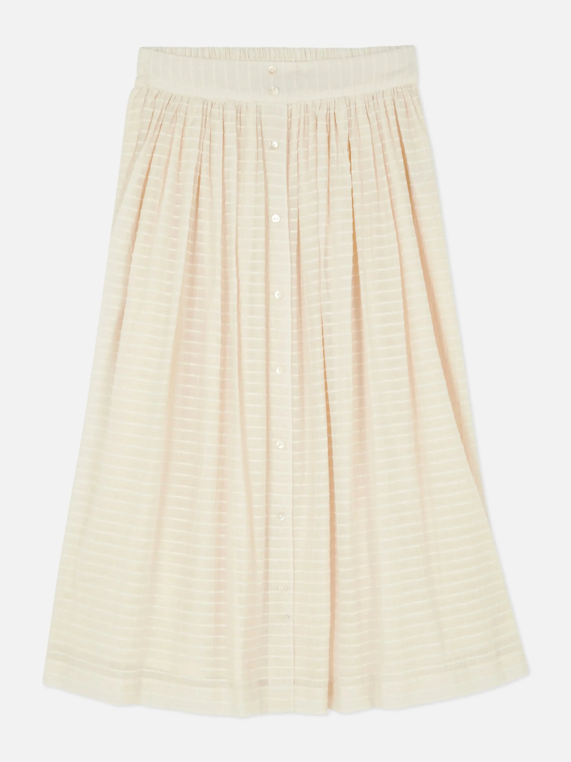 Ladder Stripe Buttoned Midi Skirt|Primark Sale