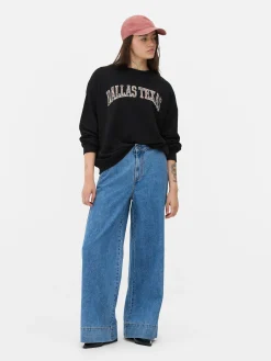 Leopard Dallas Graphic Sweatshirt|Primark New