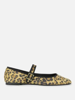 Leopard Mary Jane Ballet Flats|Primark Online
