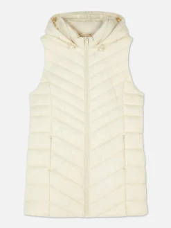 Long Quilted Vest|Primark New