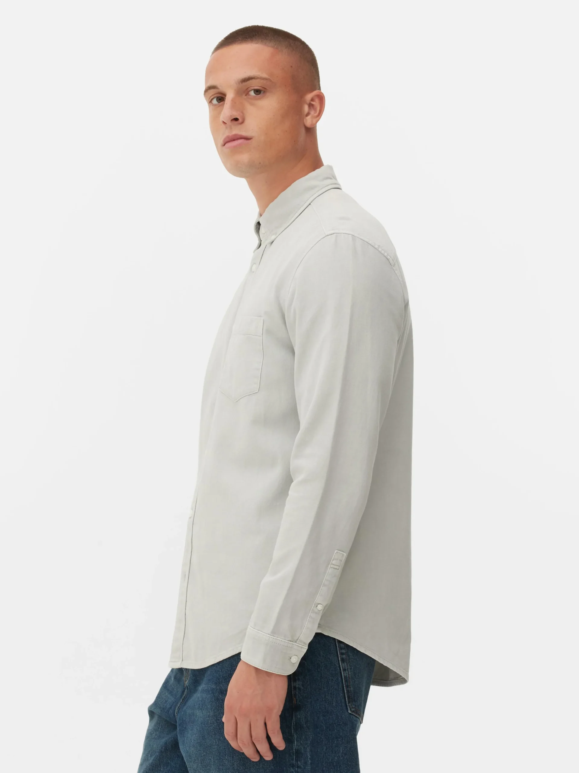 Long Sleeve Cotton Twill Shirt|Primark Discount