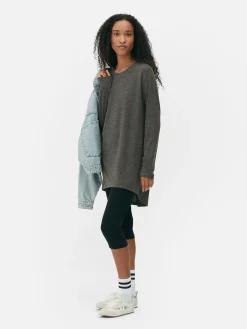Long Sleeve Long Curved Hem Top|Primark Hot