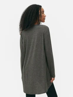 Long Sleeve Long Curved Hem Top|Primark Hot