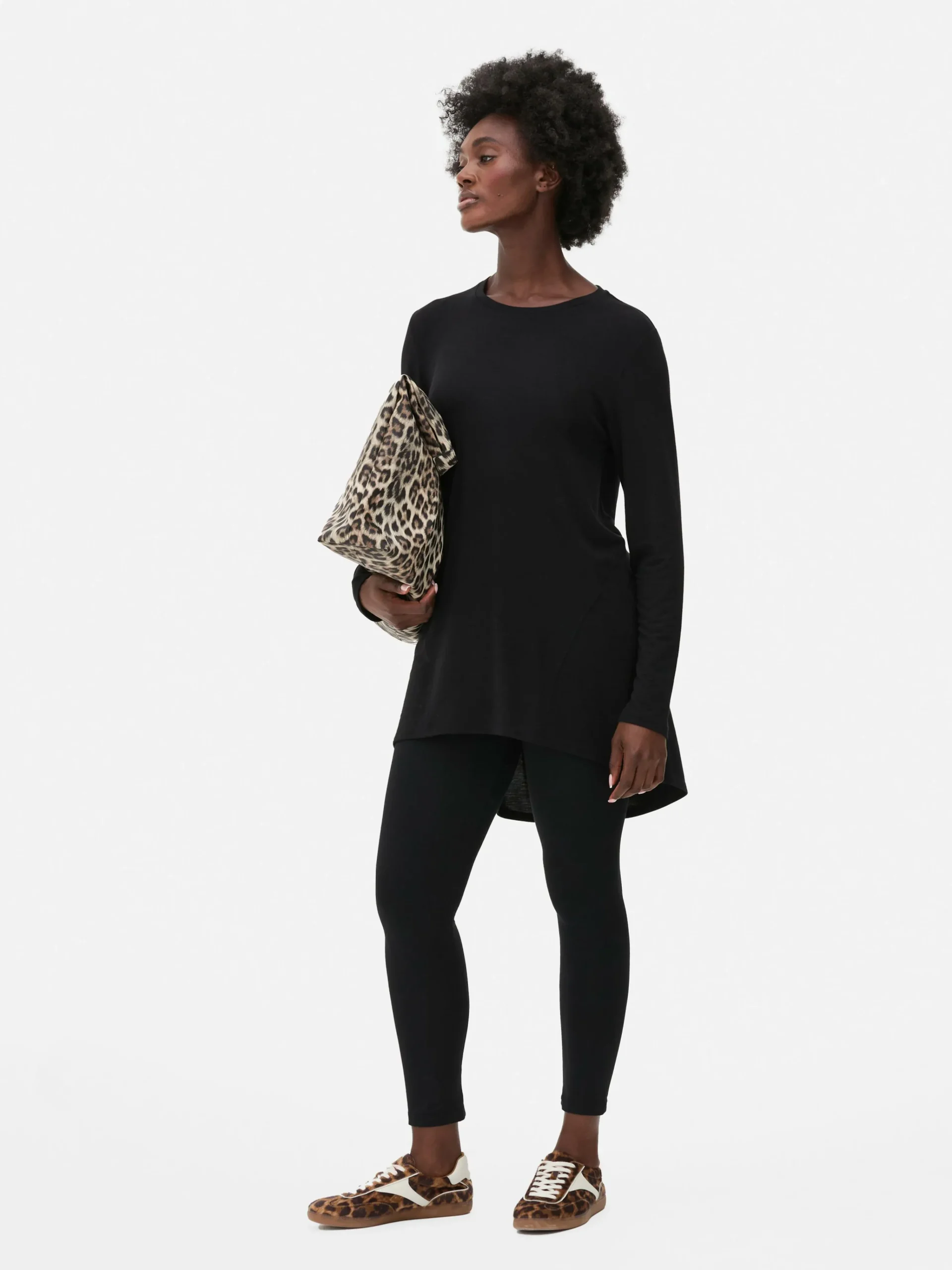 Long Sleeve Long Curved Hem Top|Primark Sale
