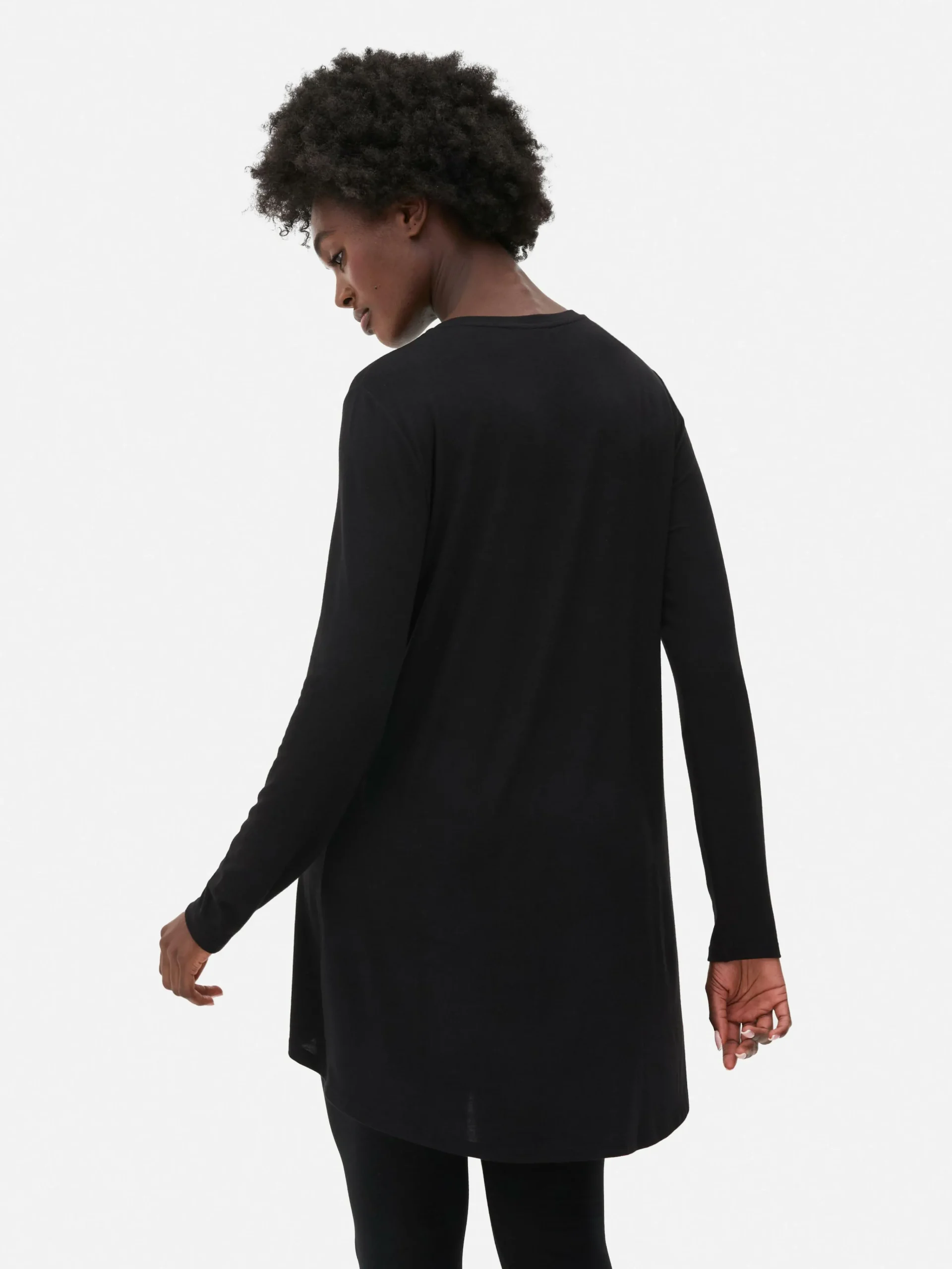 Long Sleeve Long Curved Hem Top|Primark Sale