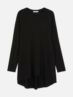 Long Sleeve Long Curved Hem Top|Primark Sale