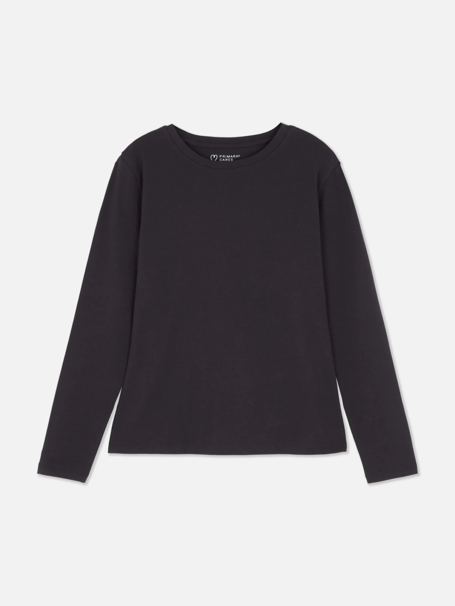 Long Sleeve Stretch Crew Neck Top|Primark Hot