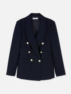 Metallic Button Double Breasted Blazer|Primark Online