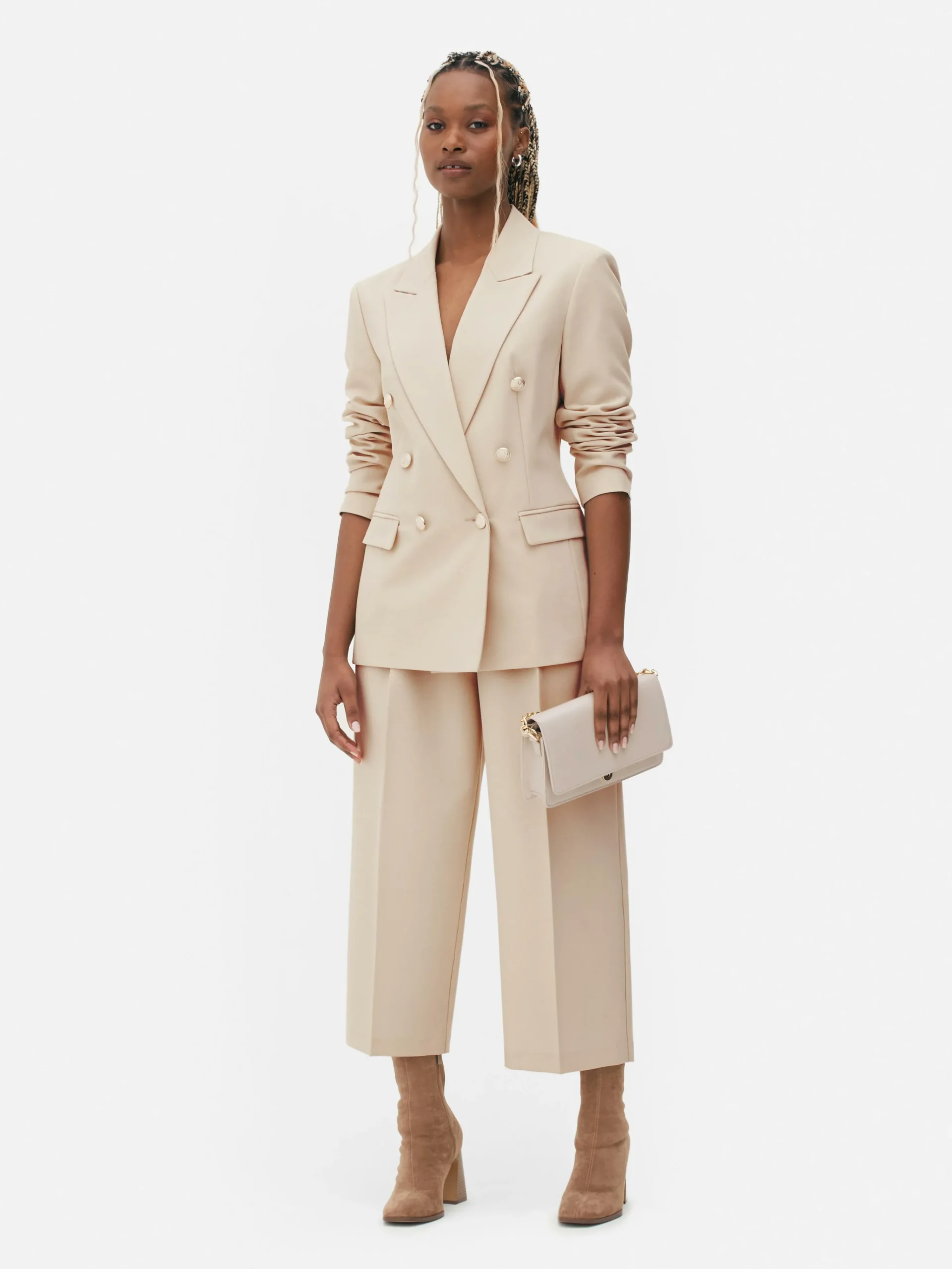 Metallic Button Double Breasted Blazer|Primark