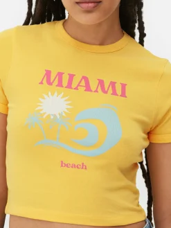 Miami Beach Cropped T-Shirt|Primark Hot