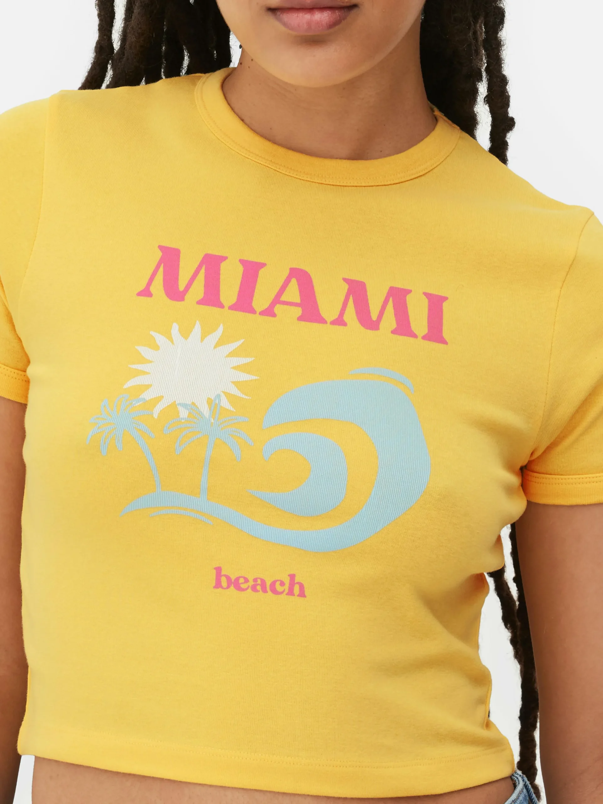 Miami Beach Cropped T-Shirt|Primark Hot