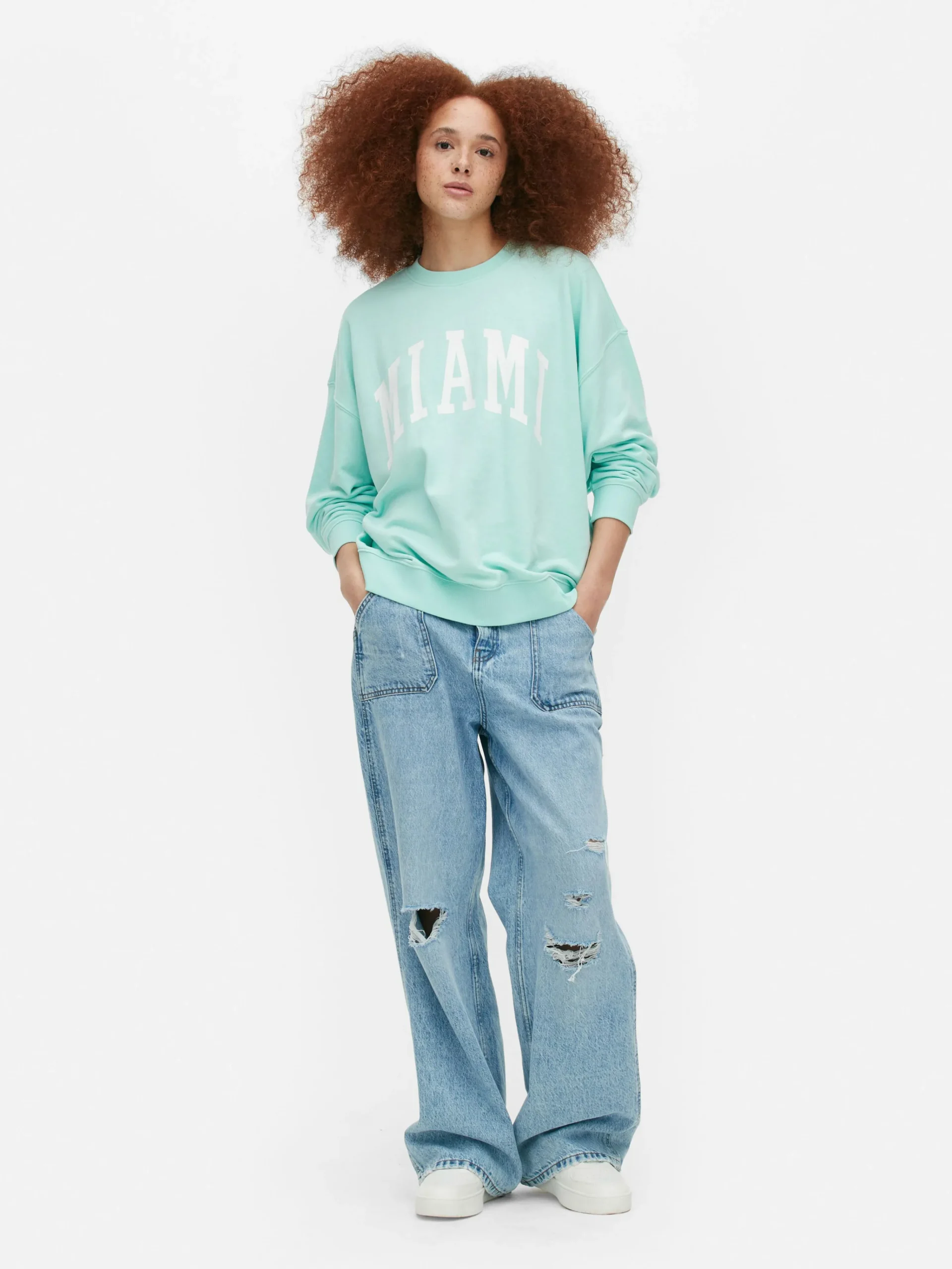 Miami Lettering Oversized Sweatshirt|Primark Discount