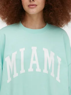 Miami Lettering Oversized Sweatshirt|Primark Discount