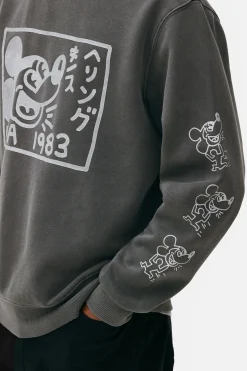 Mickey Mouse X Keith Haring Acid Wash Sweatshirt|Primark Discount