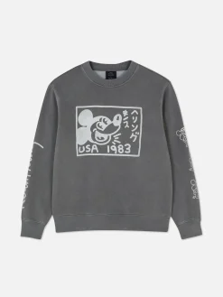 Mickey Mouse X Keith Haring Acid Wash Sweatshirt|Primark Discount