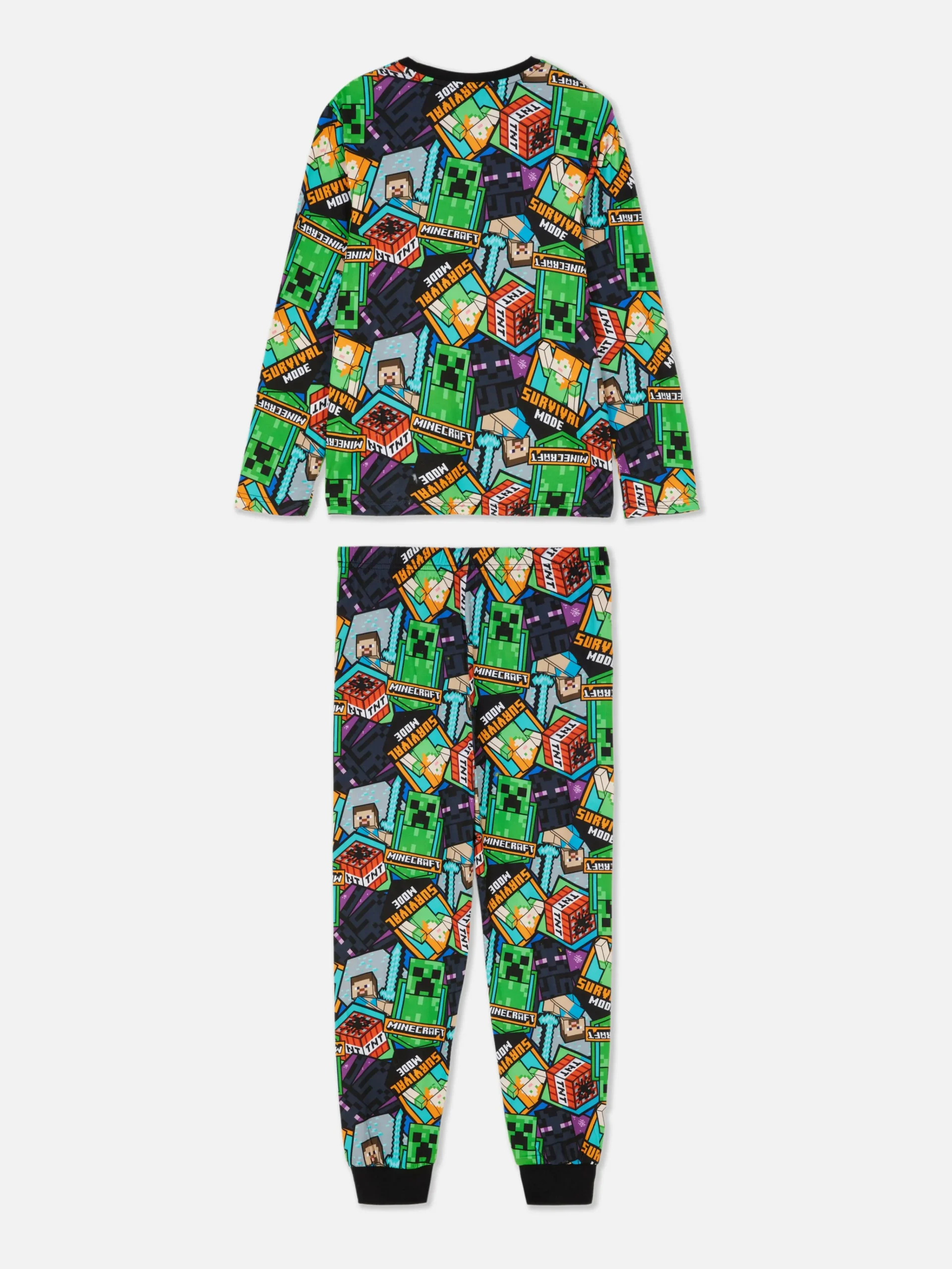 Minecraft Long Sleeve T-Shirt And Bottoms Pajama Set|Primark