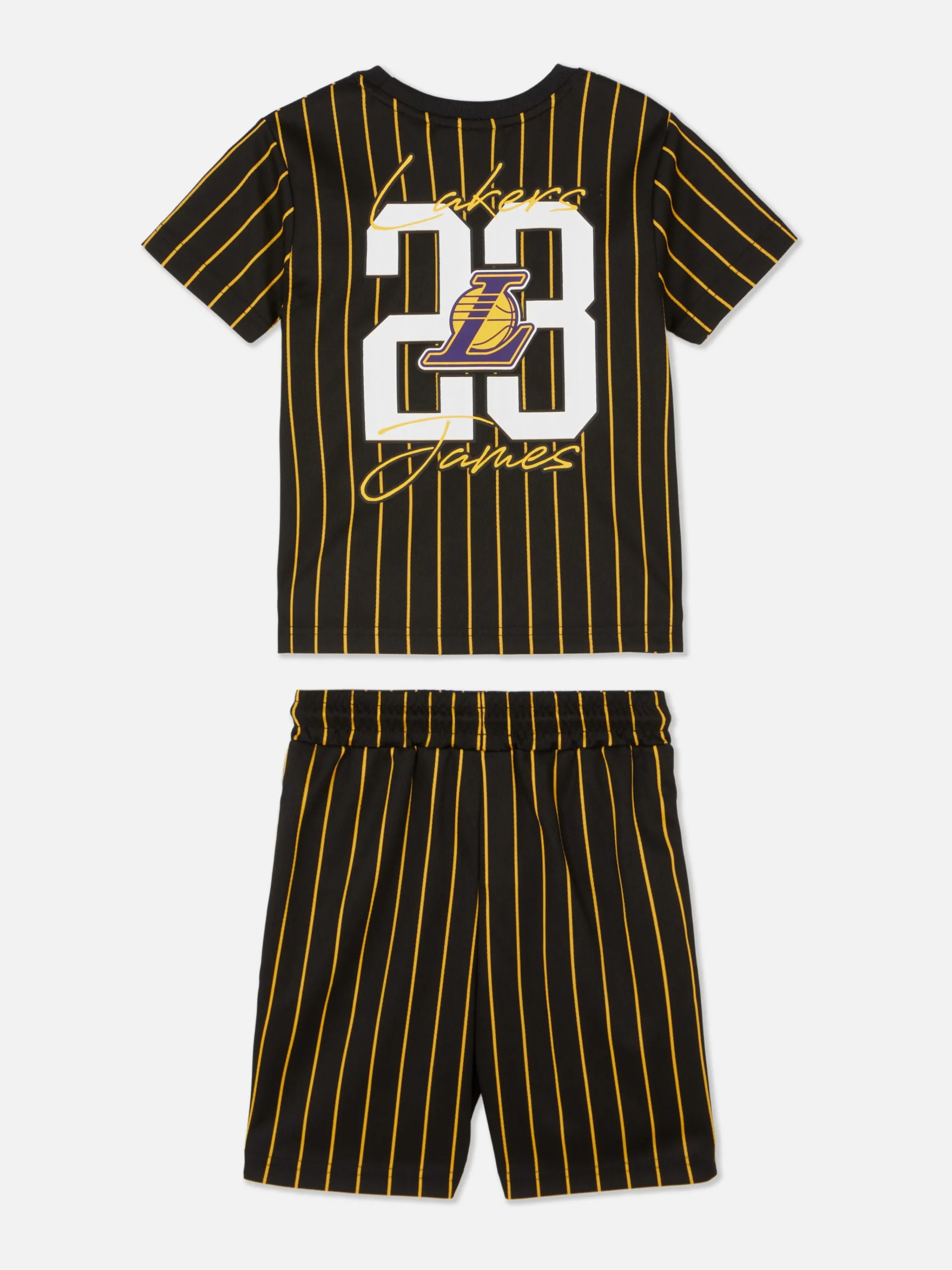 NBA Los Angeles Lakers Striped T-Shirt And Shorts Set|Primark Clearance