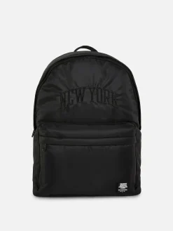 New York Embroidered Backpack|Primark Online