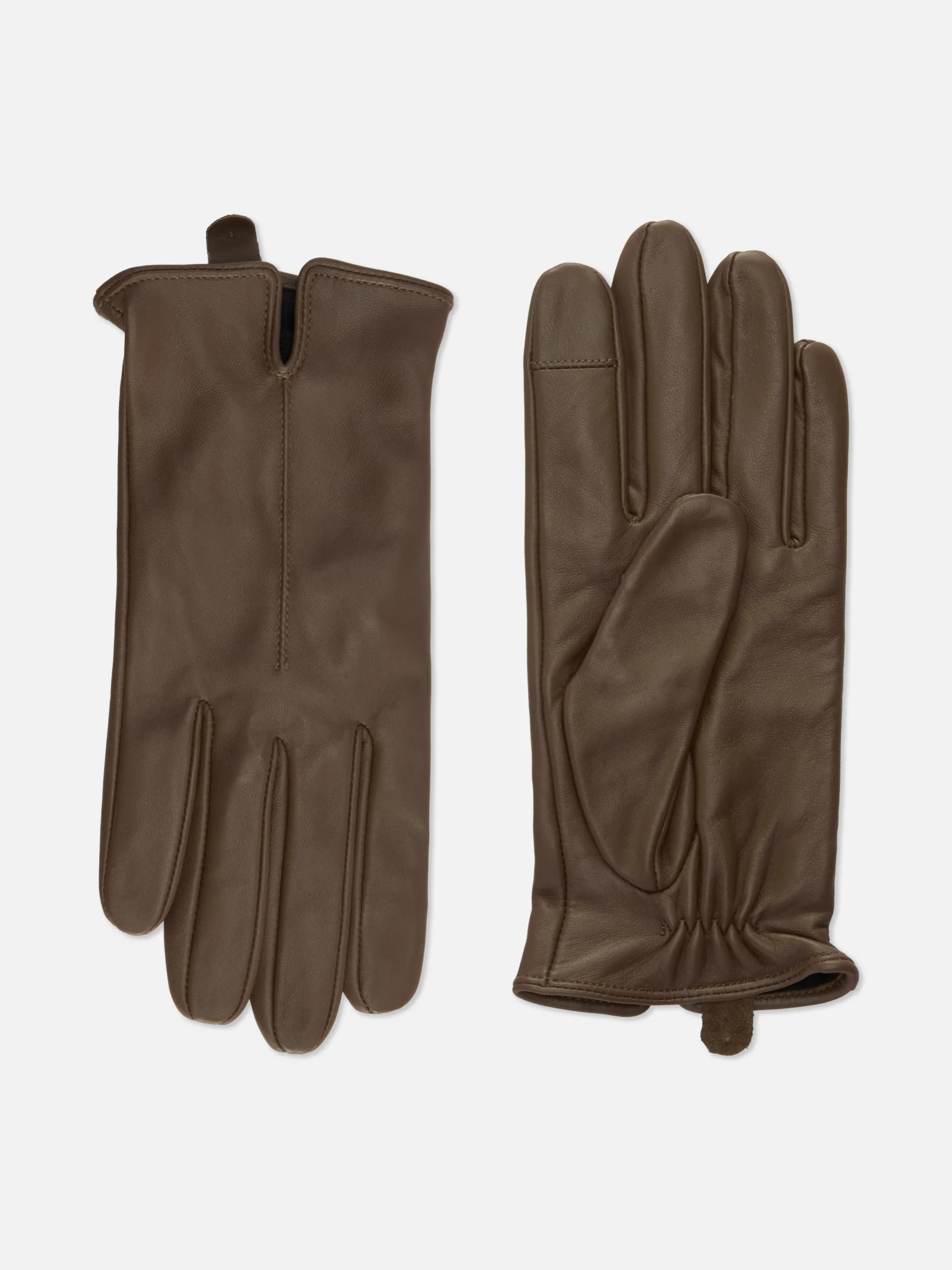 Notched Wrist Leather Gloves|Primark Online