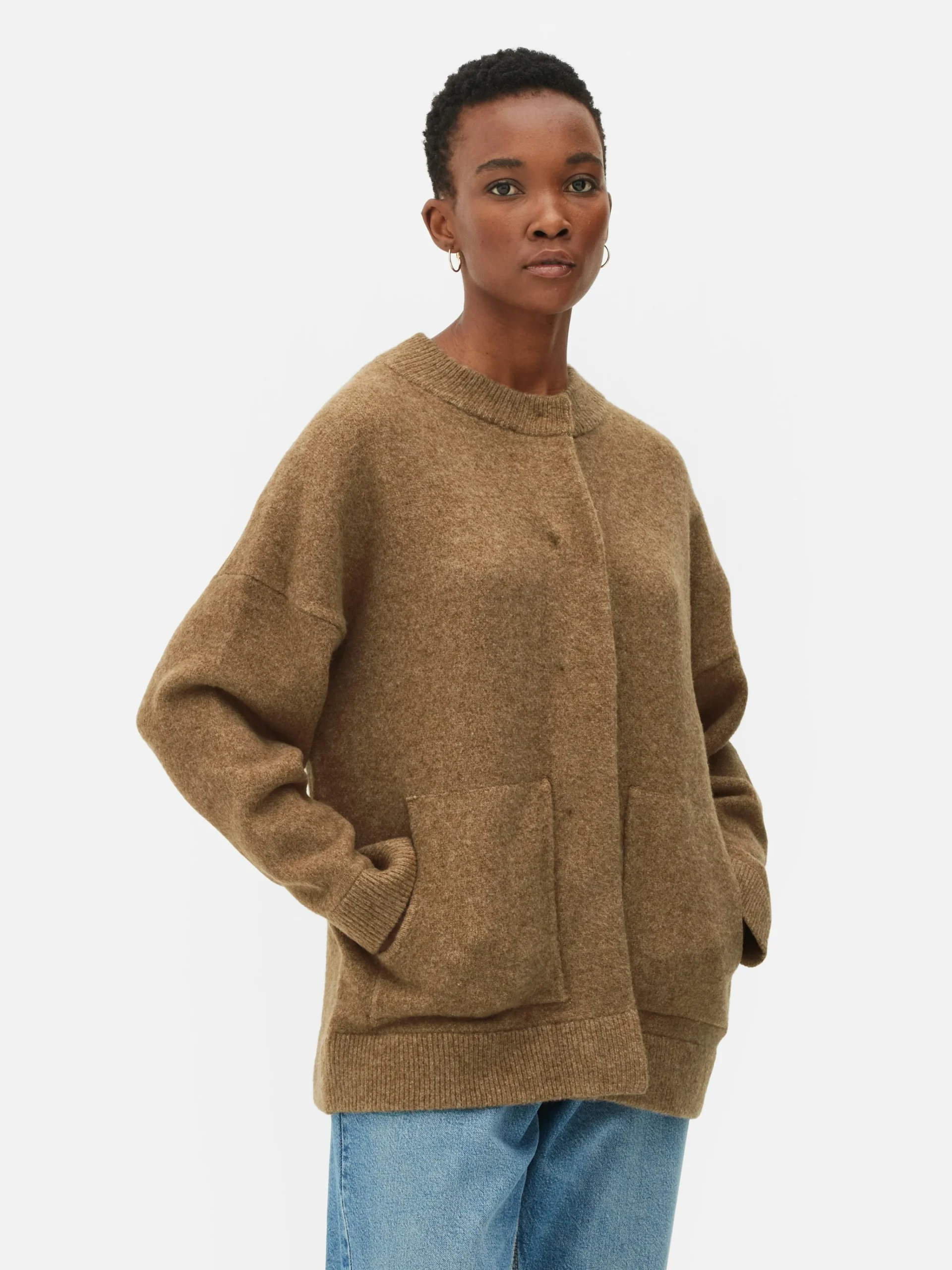 Oversized Knit Bomber Jacket|Primark Discount