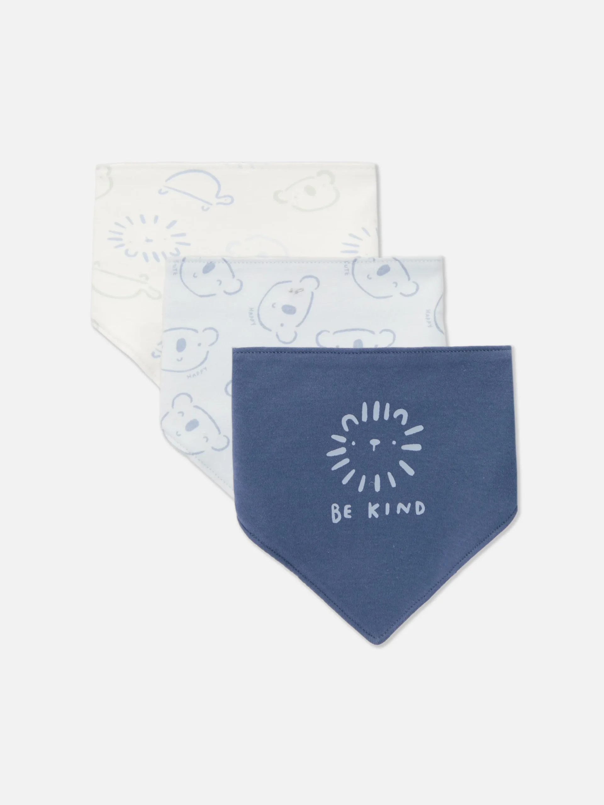 3-Pack Animal Bandana Bibs|Primark New