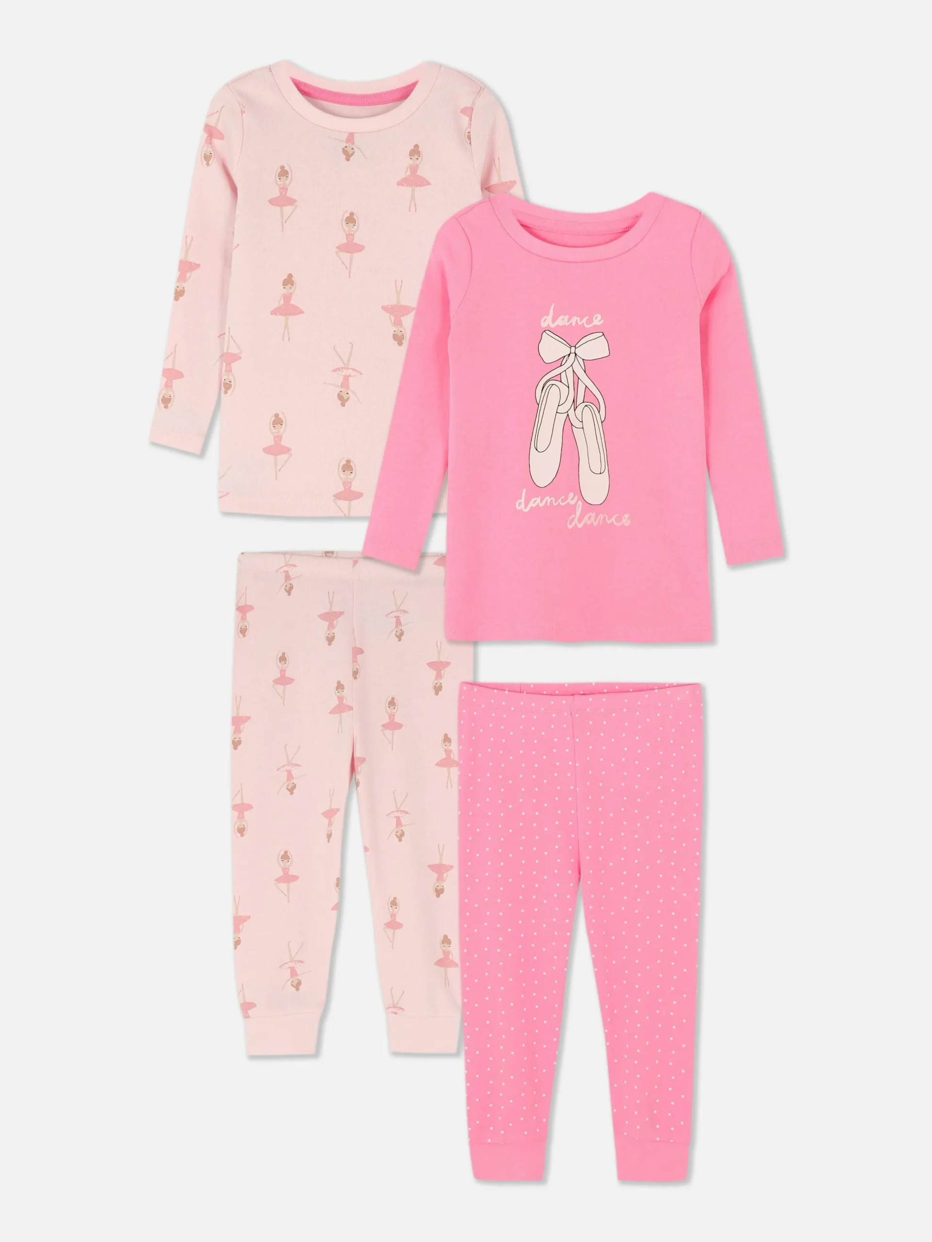 2-Pack Ballerina Graphic Pajamas|Primark Clearance