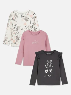 3-Pack Ballet Graphic Long Sleeve T-Shirts|Primark Discount