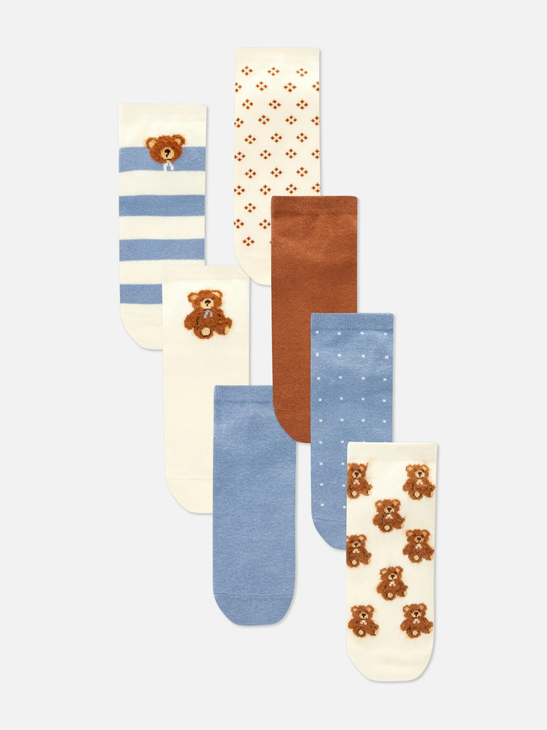 7-Pack Bear Crew Socks|Primark Sale