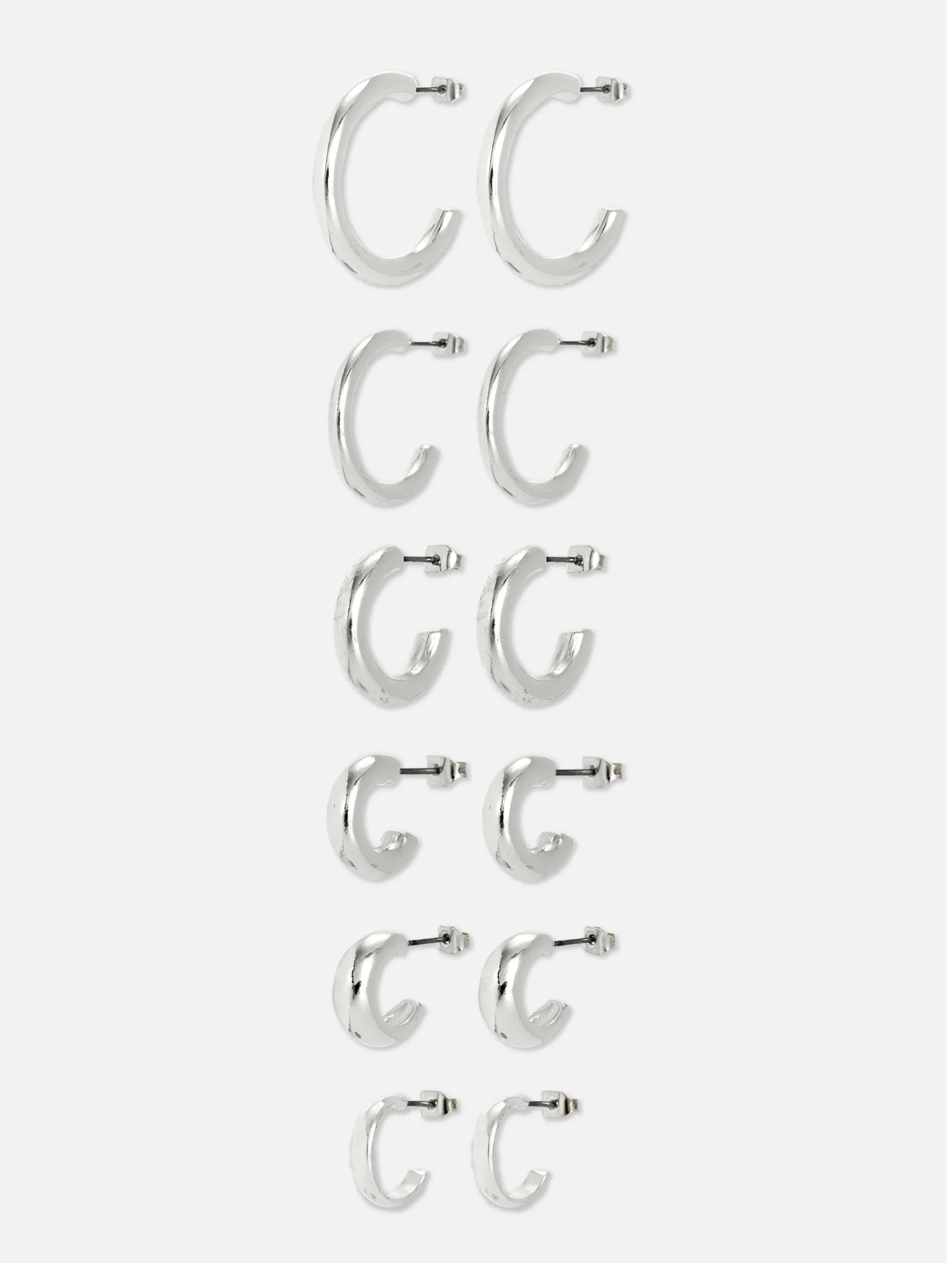 6-Pack Chunky Hoop Earrings|Primark Hot