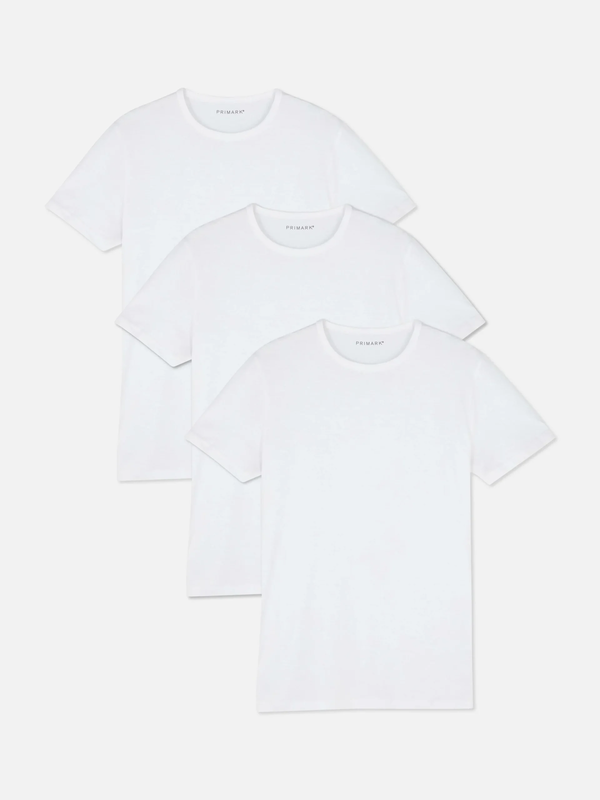3-Pack Crew Neck Cotton T-shirts|Primark Clearance