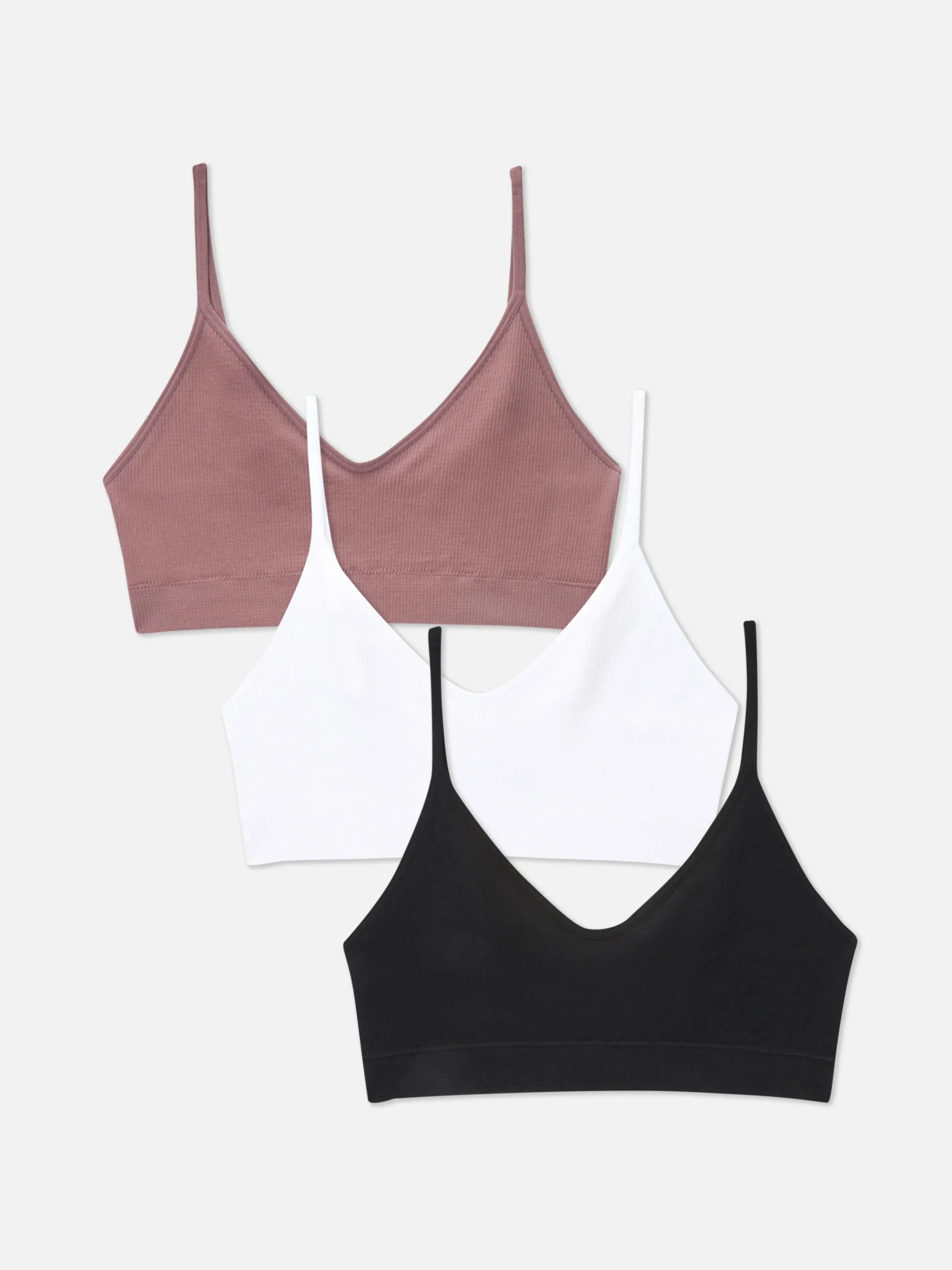 3-Pack Cropped Cami Seamless Bralettes|Primark