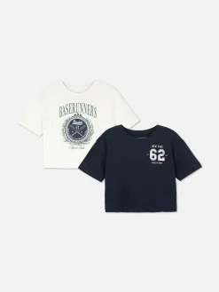 2-Pack Cropped T-shirts|Primark Sale