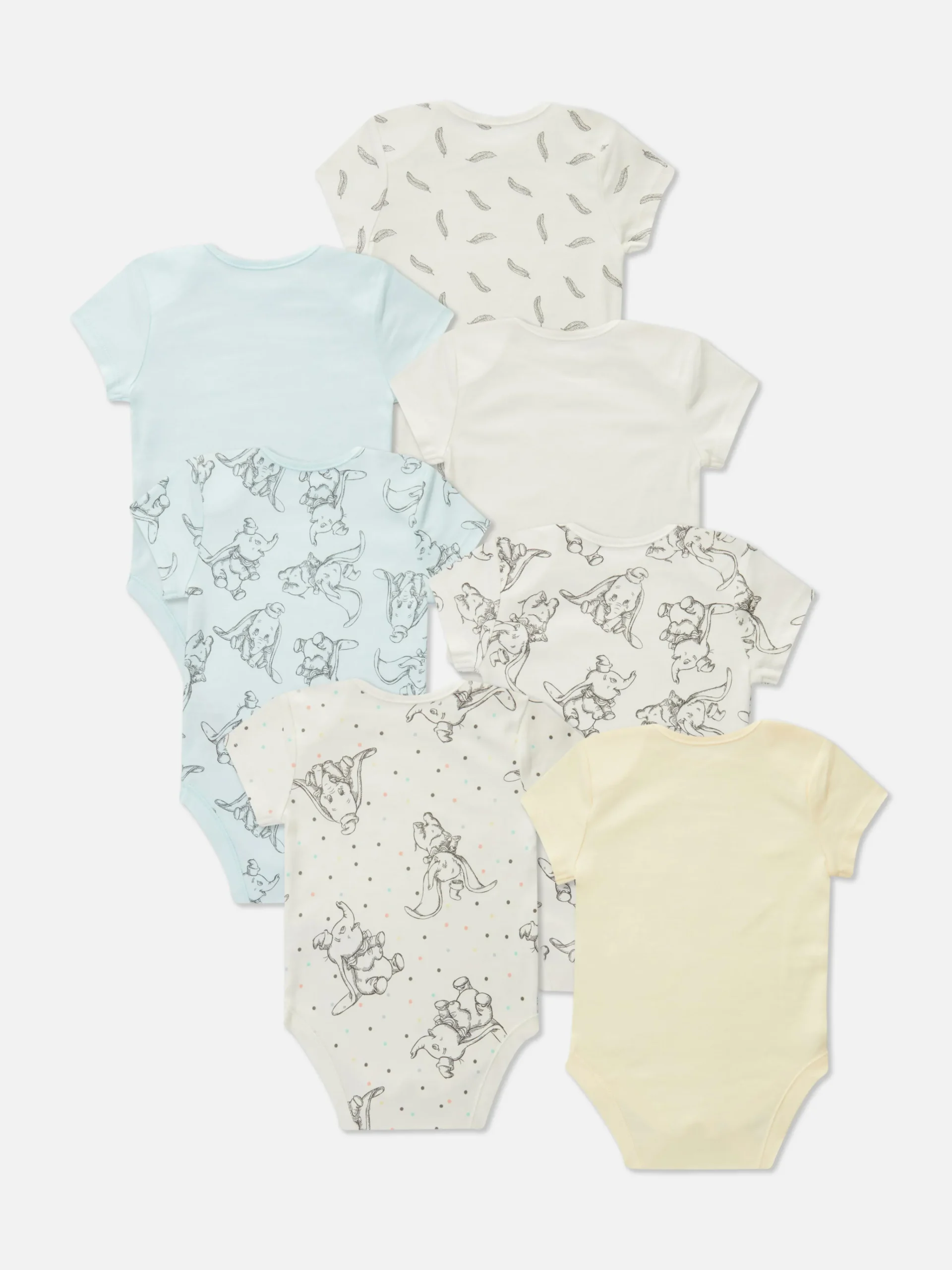 7-Pack Disney’s Dumbo Short Sleeve Bodysuits|Primark