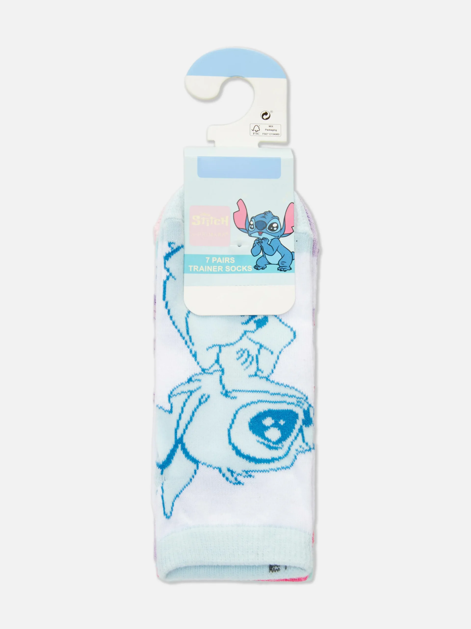 7-Pack Disney’s Stitch And Angel Sneaker Socks|Primark Online