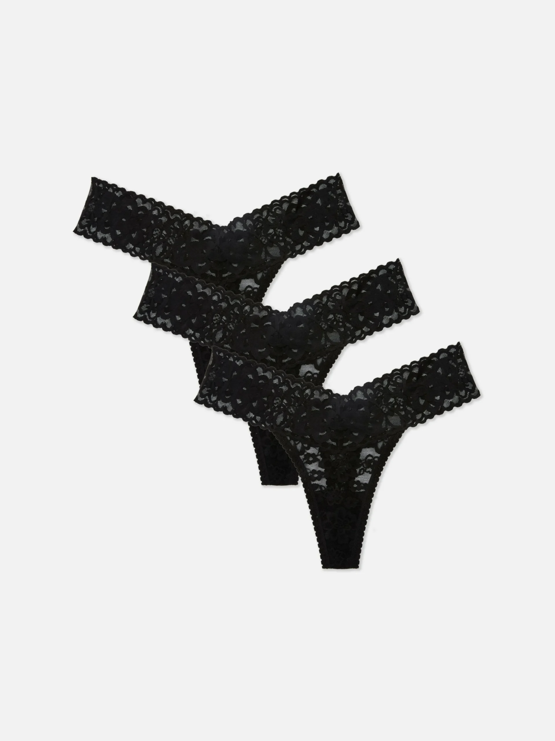 3-pack Essential Bandeau Lace Thongs|Primark Discount