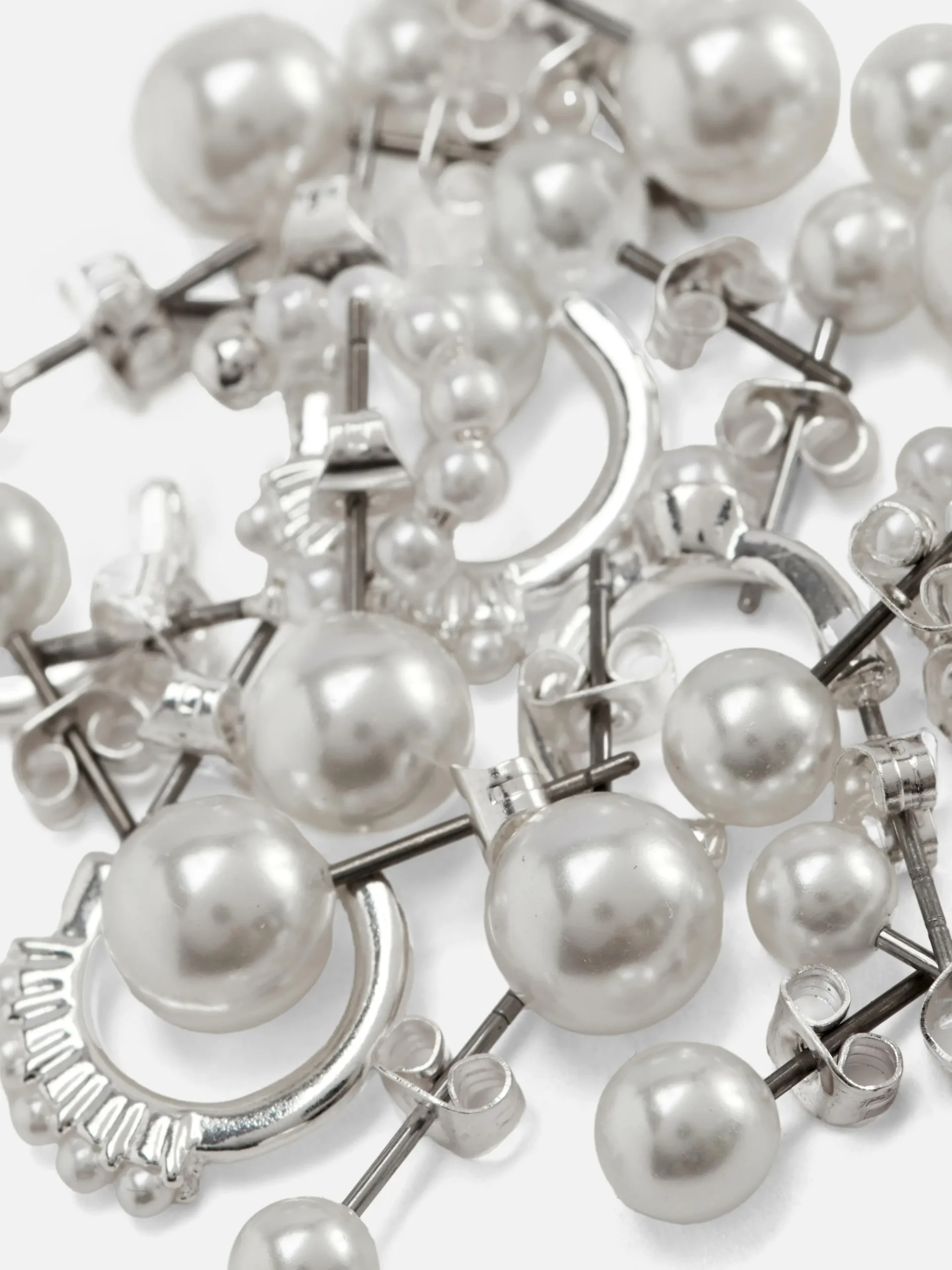 12-Pack Faux Pearl Stud Earrings|Primark Online