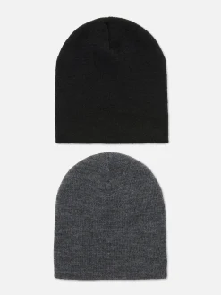 2-Pack Fine Knit Beanie Hats|Primark Hot
