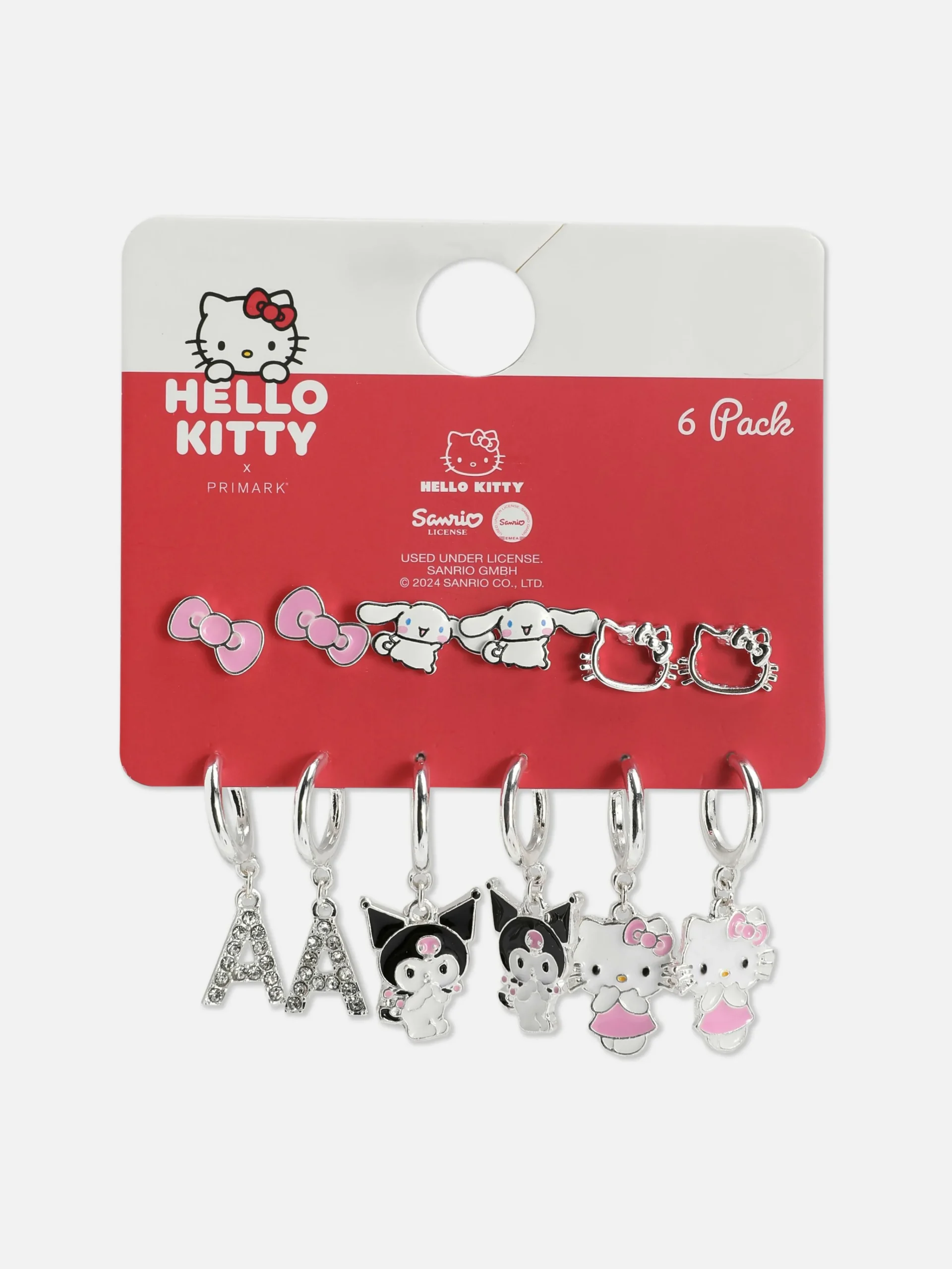 6-Pack Hello Kitty Earrings|Primark New